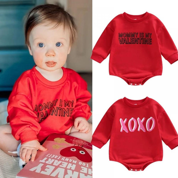 Western-style Baby Valentine's Day Letter Print Romper Wholesale Baby Clothes Suppliers