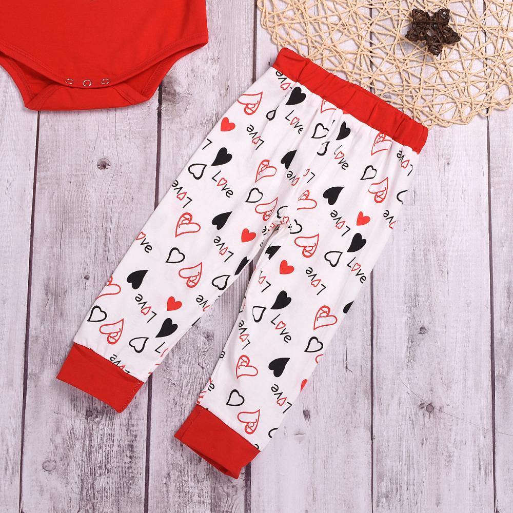 Children's Clothing Female Mother's Day Suit New Baby Letter Short-sleeved Romper Love Trousers Two-piece Set Wholesale Baby Clothes