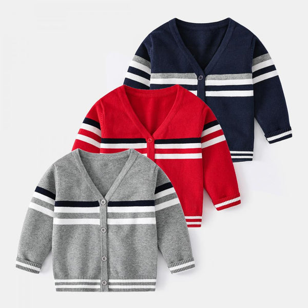 Boys Autumn Casual Stripe Cardigan Baby Boy Clothes Wholesale