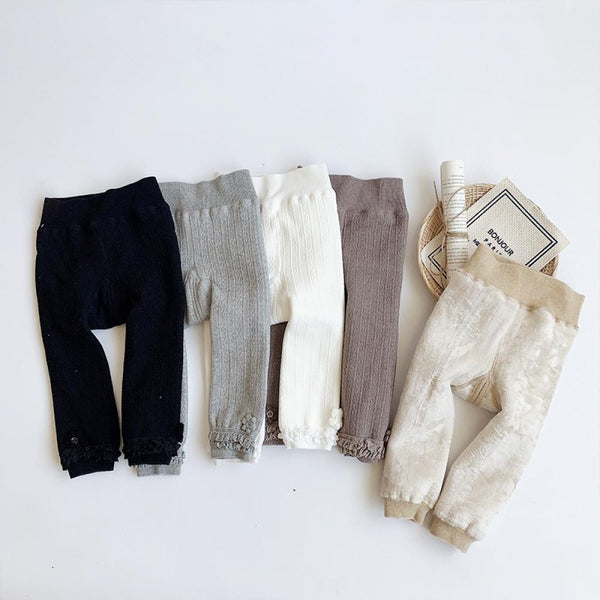Baby Leggings Autumn/Winter Warm Baby Girls Solid Color Brushed Pants Wholesale Girls Clothes