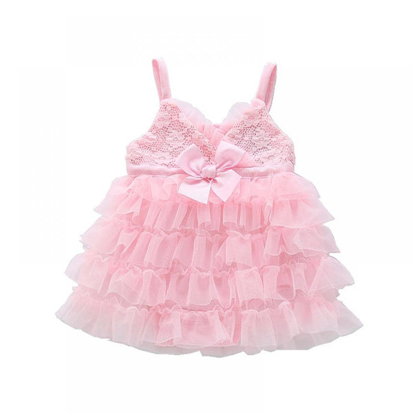 Baby Girls Summer Pink Sling Princess Dress Wholesale Baby Dresses