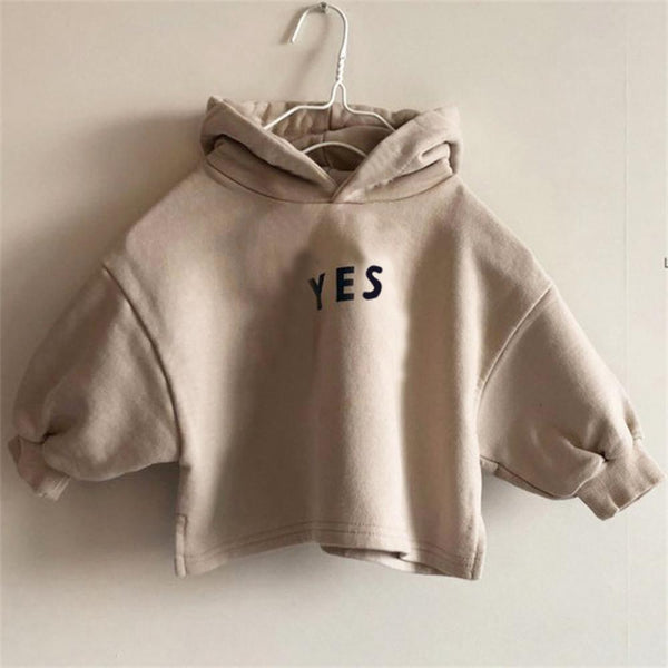 Autumn Boys and Girls Korean Western Letters Hooded Terry Sweater Top Wholesale Kids Clothes