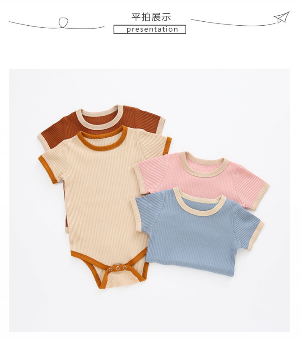Baby Boys And Girls One-piece Summer Thin Pit Strip Fart Romper Baby Triangle Romper Wholesale Baby Clothes
