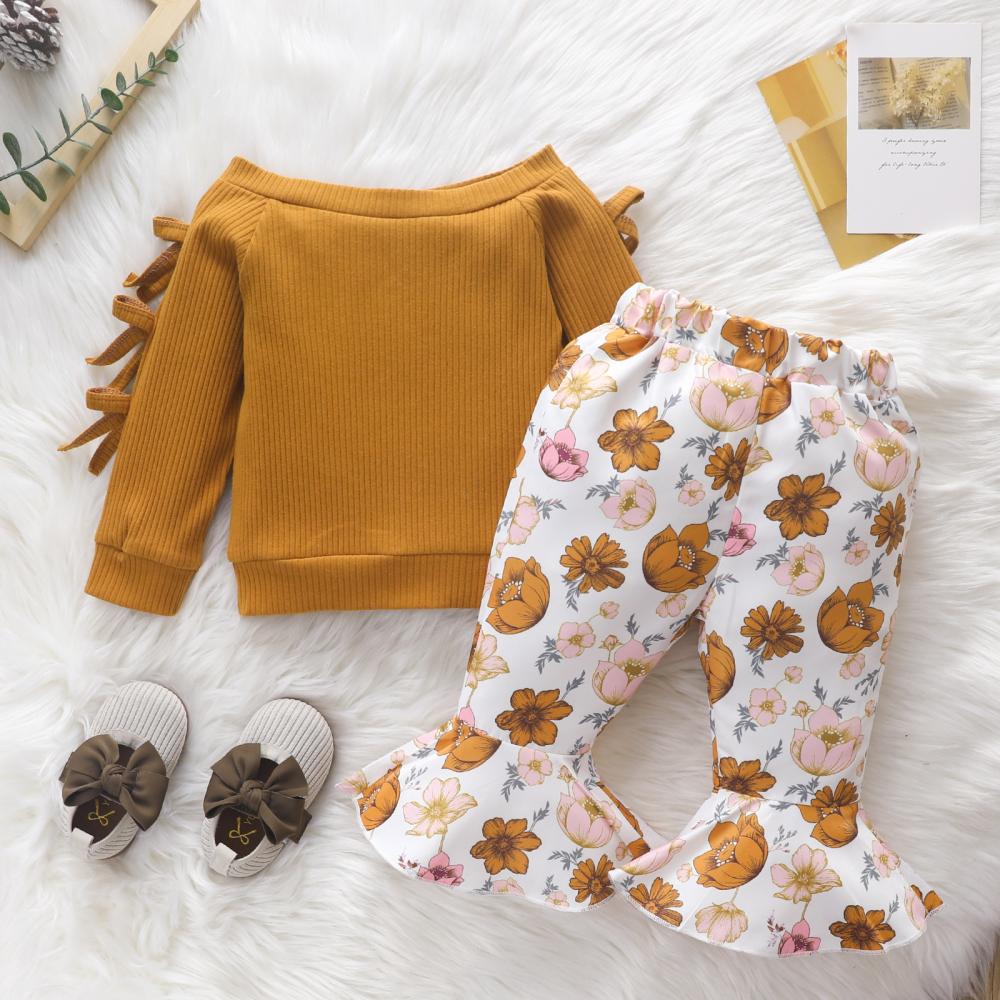 Newborn Baby Girls Spring Autumn Top and Flared Pants Set Buy Baby Clothes Wholesale