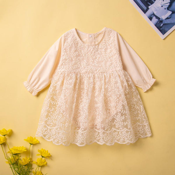 Spring Baby Fairy Gauze Skirt Girl Princess Lace Jacquard Romper Wholesale Girls Clothes