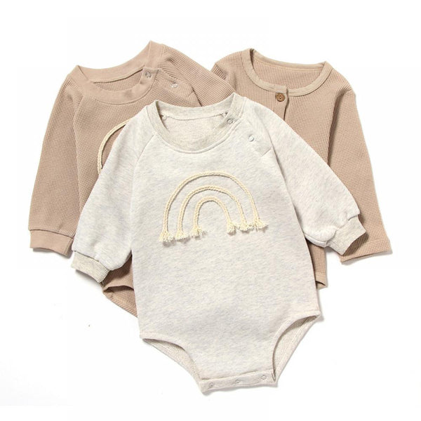 Children's Clothing Baby One-Piece Spring And Autumn Romper Baby Long-Sleeved Waffle Baby Wrapping Class A  Wholesale Baby Clothes