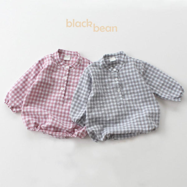 Baby Boy And Girl Long Sleeve Plaid Jumpsuit Wholesale Baby Clotehs