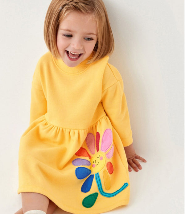 Autumn Dress Knitted Long Sleeve Girls Dress Wholesale