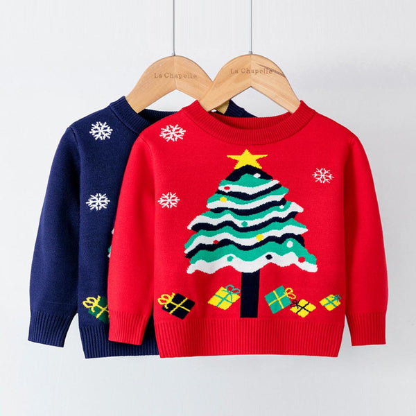 Winter Western-style Children Christmas Tree Girls Sweater Wholesale Girls Clothes
