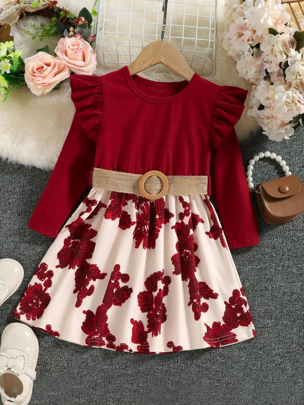 Toddler Girls Autumn Long-sleeve Print Dress Wholesale Girls Dress