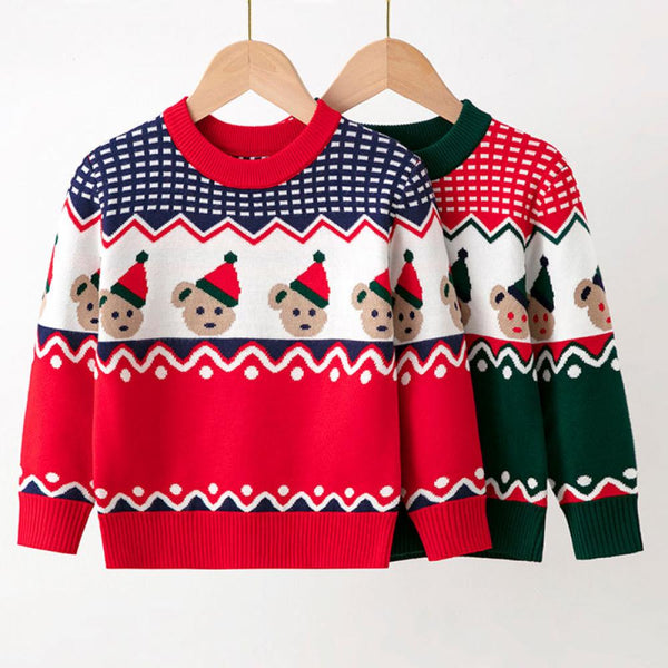 Winter Western-style Boys And Girls Christmas Sweater Wholesale Kids Clothes