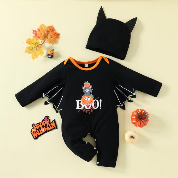 Autumn Halloween Baby Bat Romper Wholesale Baby Clothes