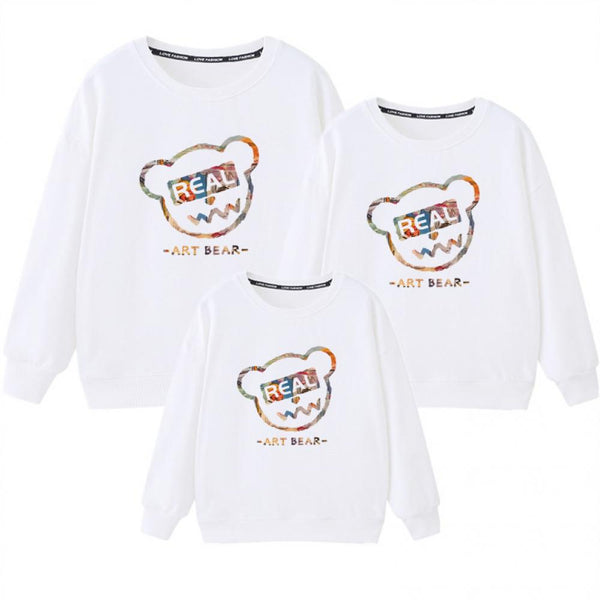 Parent-child Bear T-shirt Autumn Mommy And Me Matching Outfits Wholesale