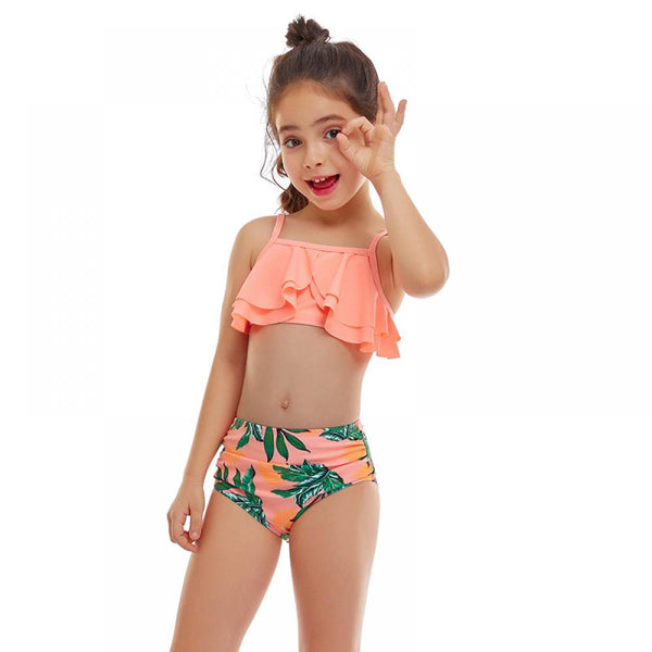 Toddler Girls Swimsuit Flounces Split Swimsuit 2 Pieces Plus Size Swimwear Wholesale