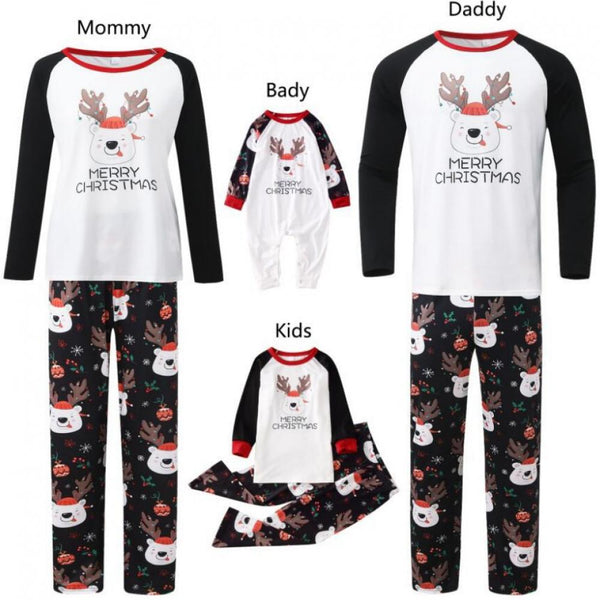 Autumn Christmas Set Parent-child Elk Pajamas Mommy And Me Outfits Wholesale