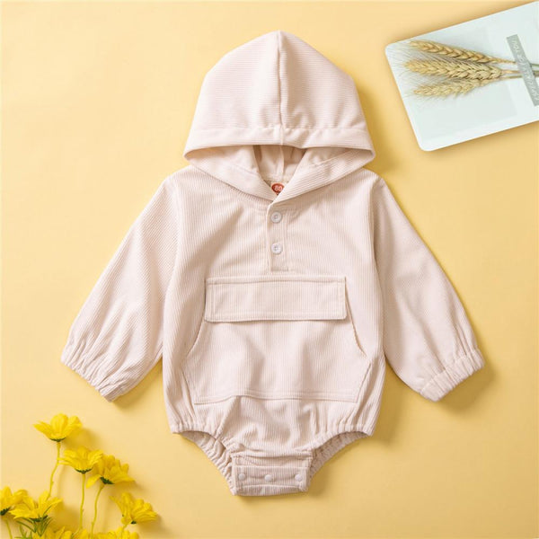 Fall Baby Long Sleeve Corduroy Bodysuit Hooded Romper Wholesale Baby Clothes