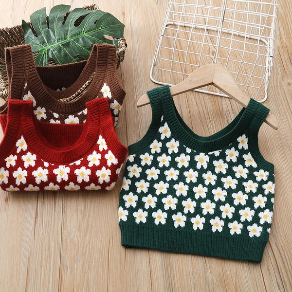 Girls' Autumn Knitted Vest Wholesale Girls Clothes
