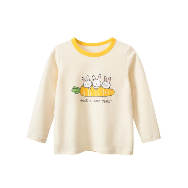 Girls Autumn Rabbit T-shirt Wholesale Girl Clothing