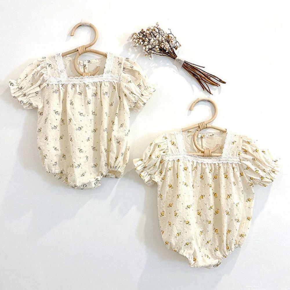 Children's Clothing, Baby Clothing, Baby Summer Clothing, One-Piece Clothing, Baby Lace, Small Floral Romper, Bag Fart Romper, Thin Section Wholesale Baby Clothes