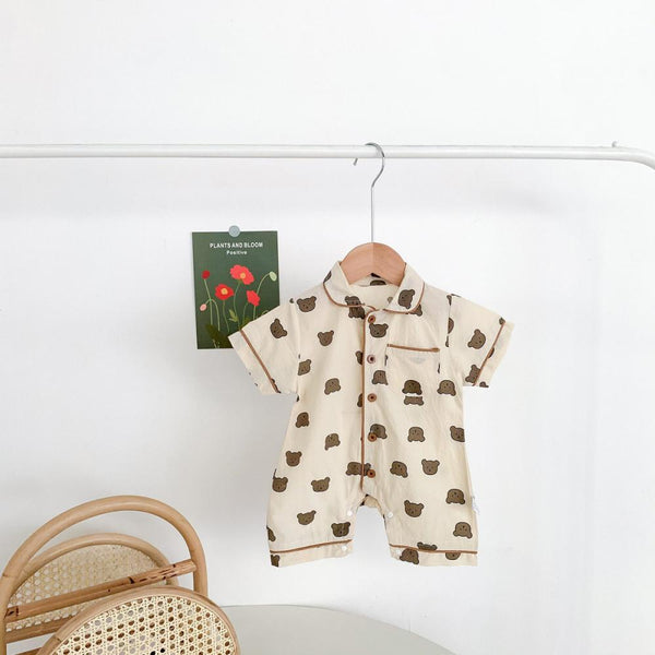 Summer Clothes Baby Clothes Baby Pajamas Home ClotheS One-Piece Bear Rompers Short-Sleeved Romper Wholesale Baby Clothes