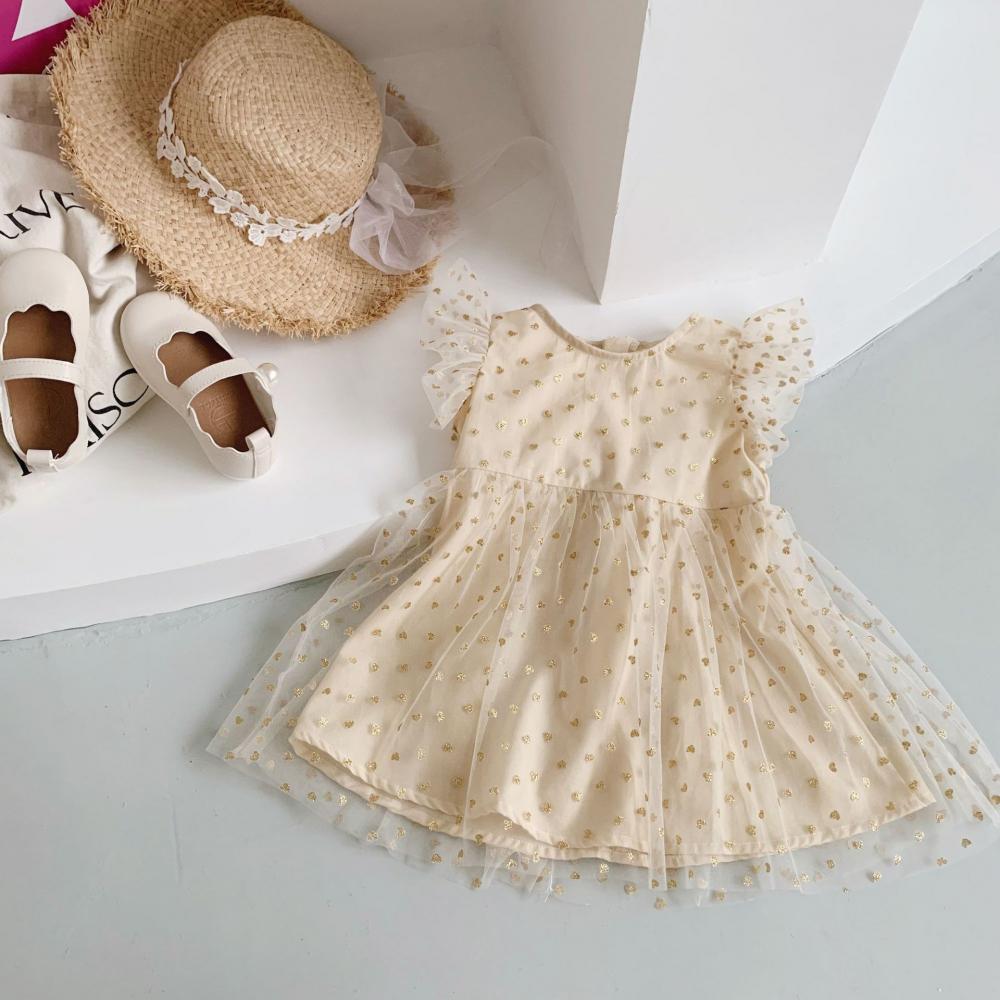 1~7Y Girls Gauze Skirt Summer New Girls Mesh Dress Female Baby Bronzing Skirt Princess Skirt Dress Wholesale Clothing