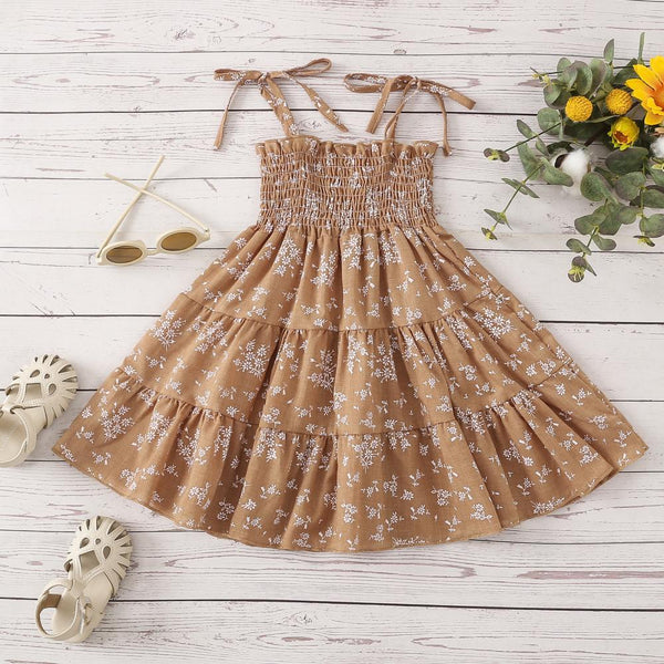 Summer Floral Print Slip Dress Wholesale Baby Children Clothes