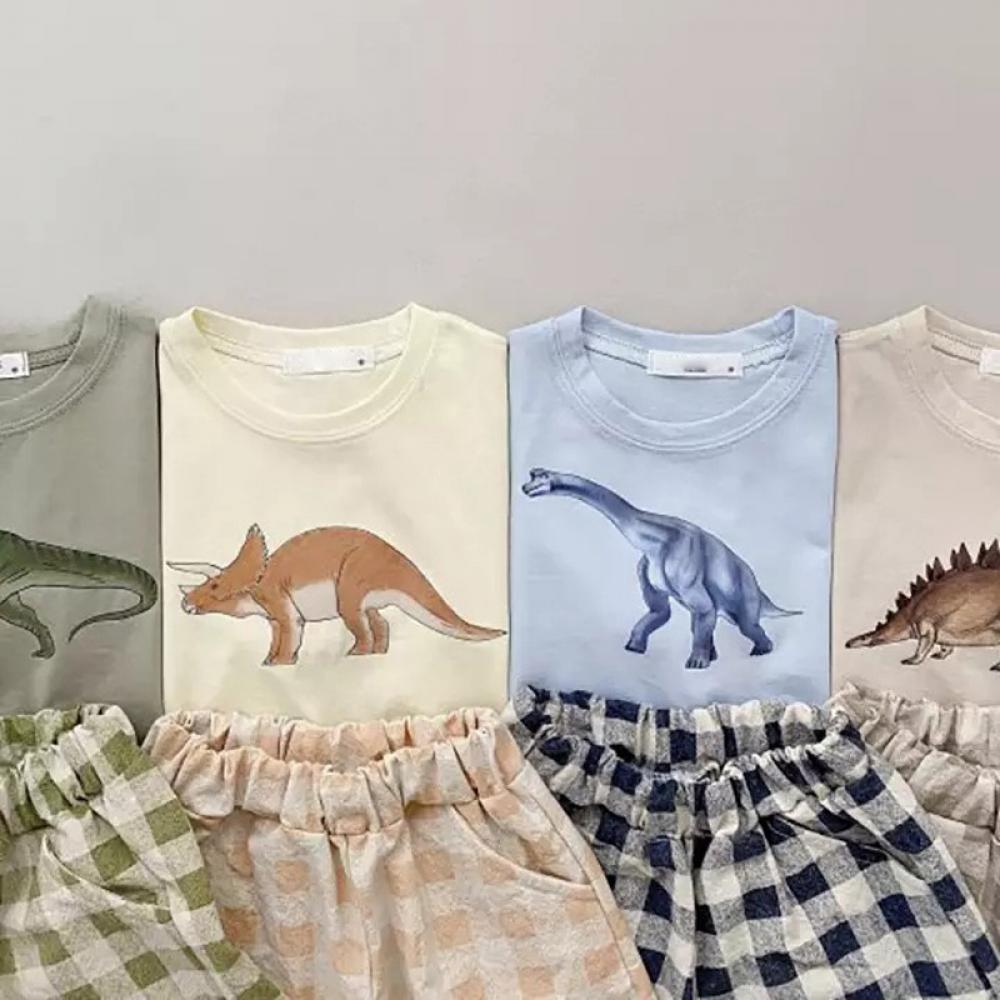 1~5Y Children's Clothing Baby T-shirt Cotton Cartoon Dinosaur Children's T-shirt 2022 New Children's Clothing Wholesale Kids Clothes
