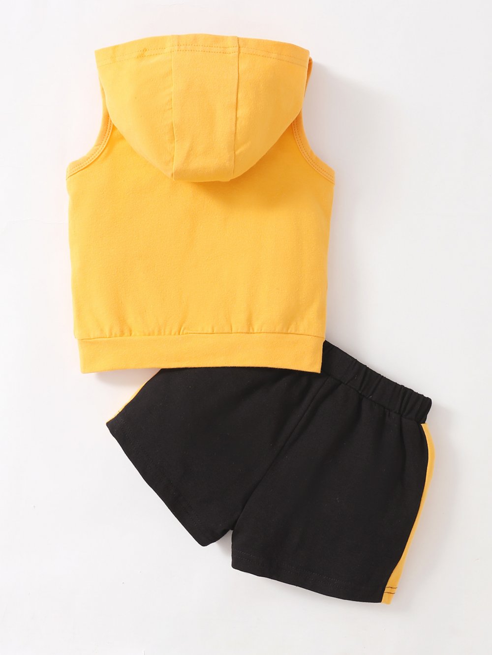 Baby Boys Summer Sleeveless Hoodie Original Letter Top and Sports Shorts Set Wholesale Clothing Baby