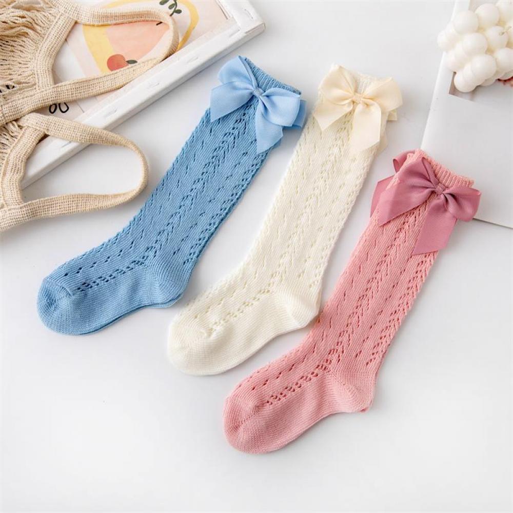 Toddler Girls Socks with Bow Wholesale Socks Middle tube cotton lovely princess pack of 3