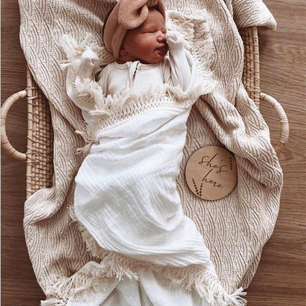 Infant tassel blanket Cotton Baby Blankets Wholesale