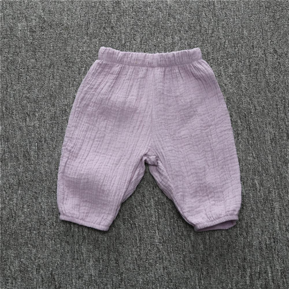 Toddler Girls Pants Summer Mosquito-proof Cotton and Ramie Knickerbockers Solid Trousers Baby Girl Boutique Clothing Wholesale