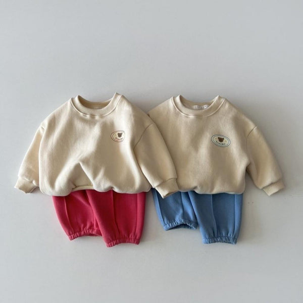 Bear Contrast Color Set Children's Winter Padded Suit Plus Velvet Vests Set Wholesale Baby Clothes