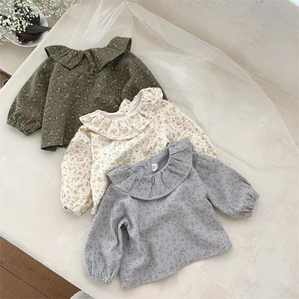 Spring And Autumn Baby Girl Soft Floral Bottoming Shirt Wholesale Baby Clothes