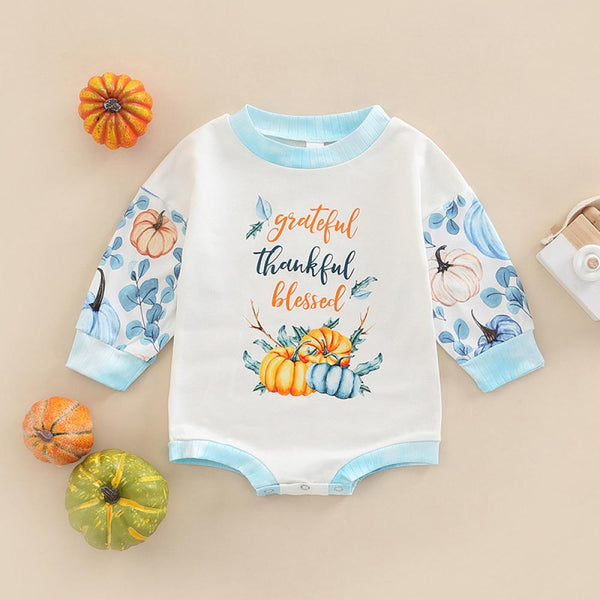 Baby Halloween Pumpkin Print Romper Wholesale Baby Clothes