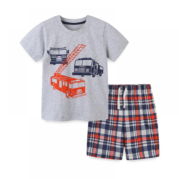Boys Short Sleeve Suit Summer New Children's T-shirt Suit Wholesale Boys Clothes