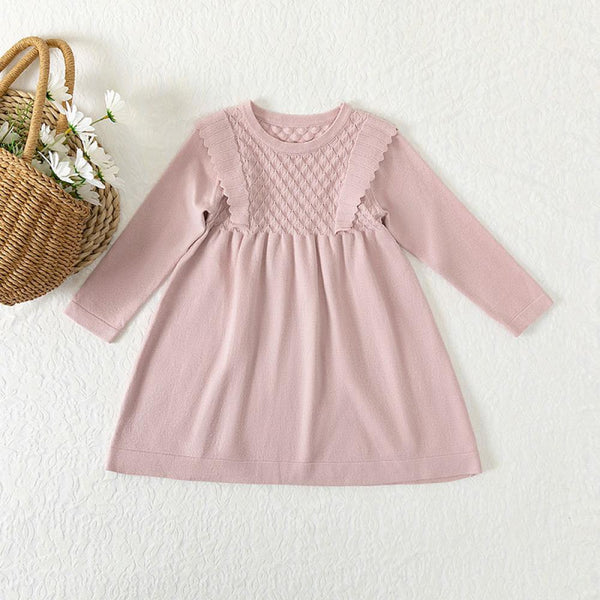 Autumn Little Girls Knit Sweater Dress Wholesale Girls Dress