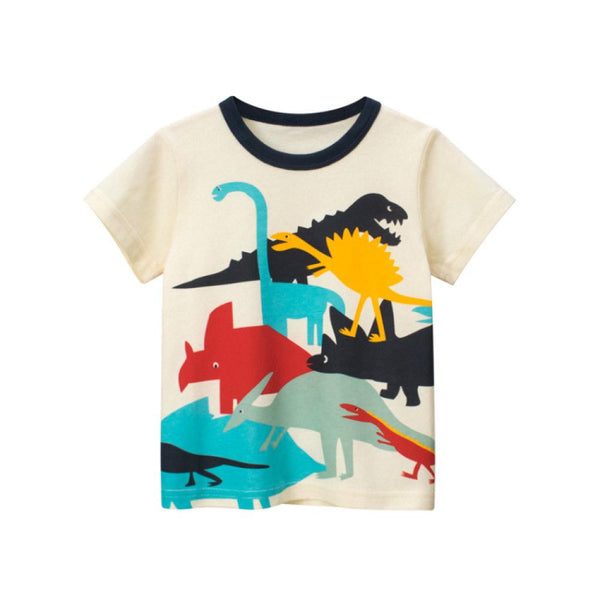 Toddler Boys Summer Top Dinosaur Printed T-shirt Baby Boy Clothes Wholesale
