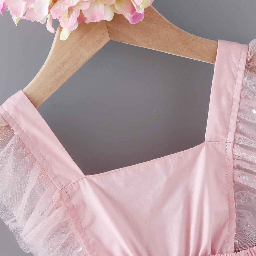 Newborn Baby Girls Romper Summer Pink Sweet Tulle Dress Princess Wholesale Baby Clothes Usa