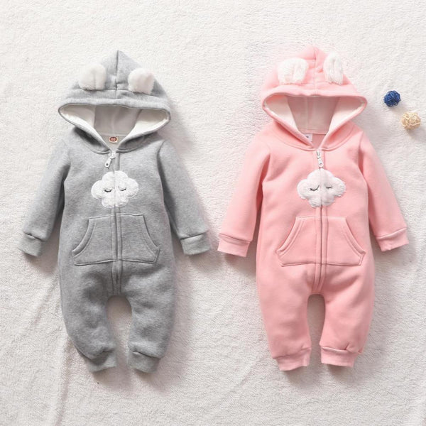Autumn Baby Long-sleeve Hooded Cute Zipper Romper Wholesale Baby Clothes