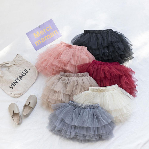 1~7Y Gauze Skirt,  Spring And Autumn Six-Color Skirt, All-Match Small And Medium Children's Skirt Wholesale Baby Clothes Suppliers