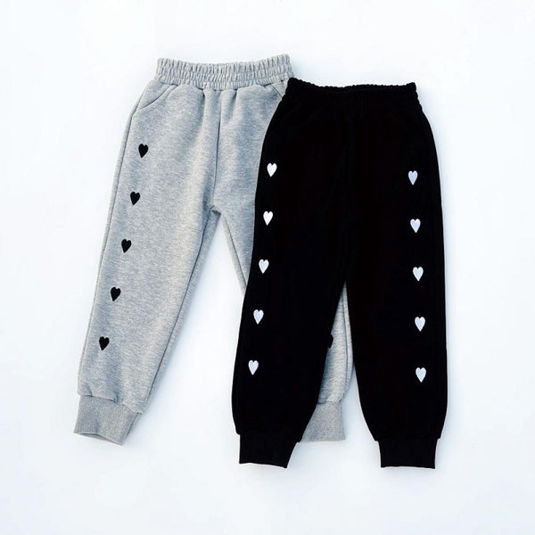 Boy Girls Pants Autumn Heart Embroidered Kids Clothing Suppliers