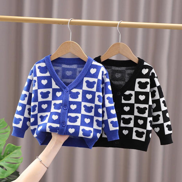 Children's Knitted Sweater Cardigan Western Style Coat Wholesale Kids Clothes