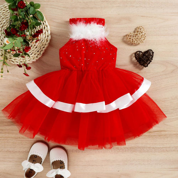 Little Girls Christmas Mesh Tutu Skirt Wholesale Girls Dress