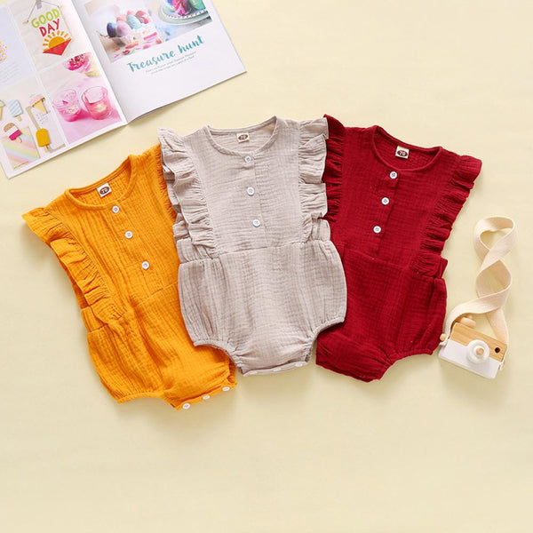 Baby Solid Color Summer Romper Wholesale Baby Clothes