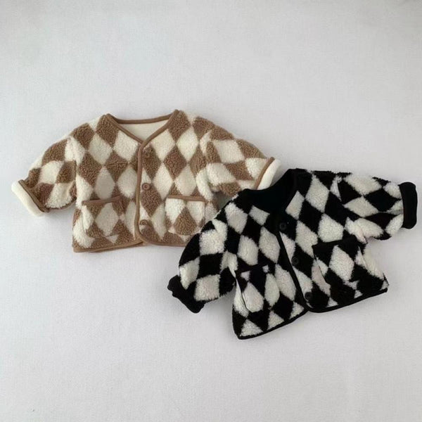Unisex Baby Winter Thicken Checkerboard Coat Wholesale Baby Clothes Suppliers