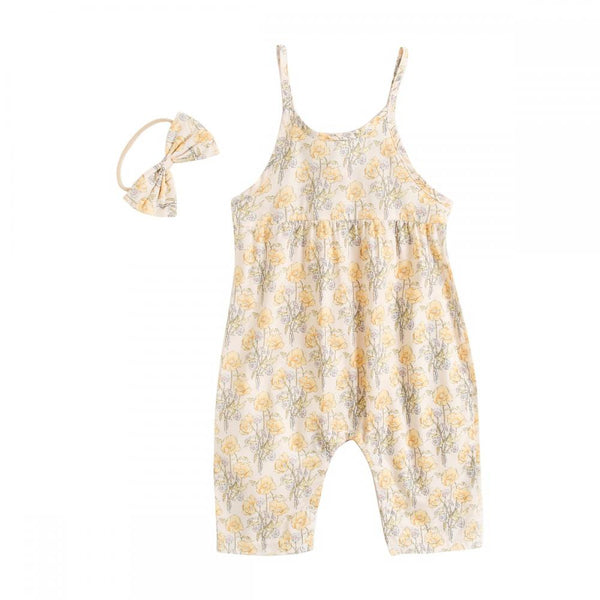 Newborn Baby Girls Summer Romper Sleeveless Floral Sling Jumpsuit 100% Organic Cotton Baby Wholesales