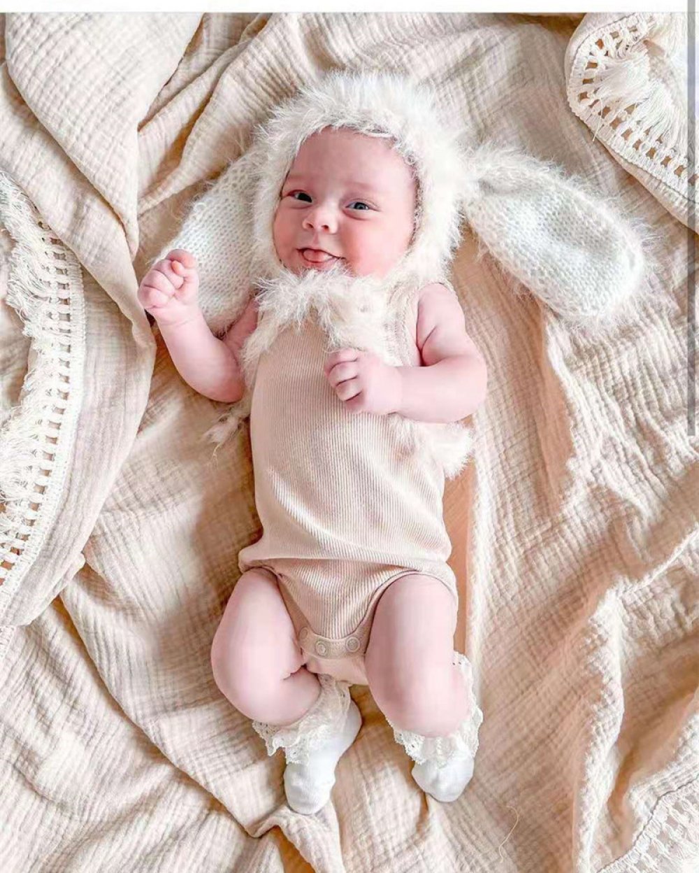Baby Double-layer Cotton Gauze Blanket Lace Tassel Bulk Baby Blankets