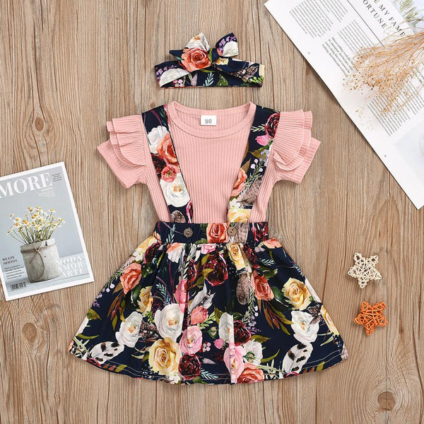 Summer Girls Pit Top Flower Skirt Suit Girls Clothes Wholesale