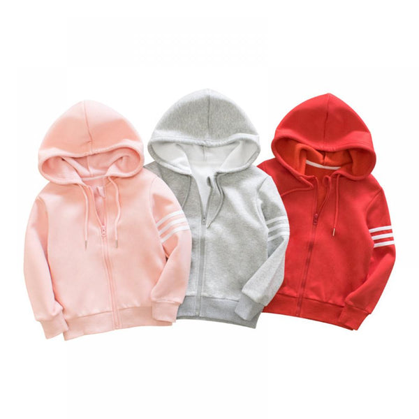 Girls Fleece Jacket Autumn and Winter Western Style Zipper Shirt Baby Hooded Top Wholesale
