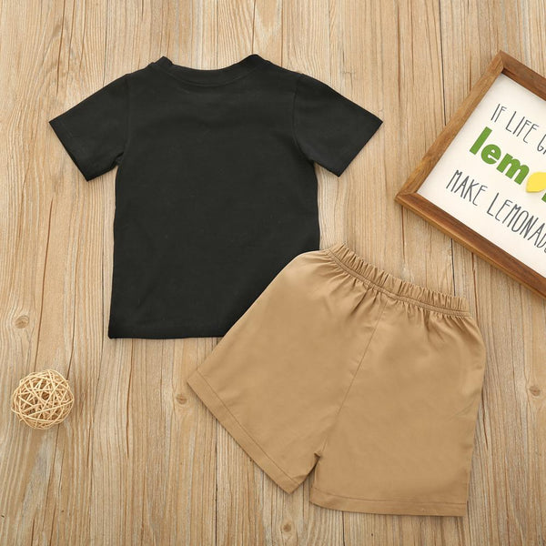Summer Boys Baseball Printed Jacket Pocket Shorts Suit Wholesale Baby Clothes